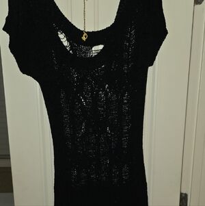 Baby Phat Black Textured Knit Top